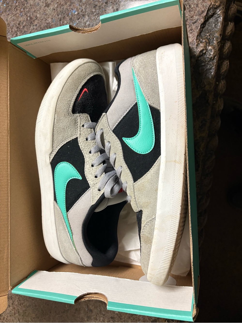Nike Men’s Black, Teal & Gray Suede Skate Sneakers